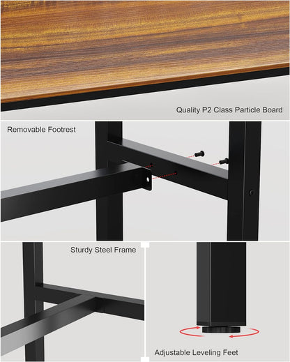 Bar Table, Bar Height Pub Table, High Top Cocktail Table for Kitchen Dining