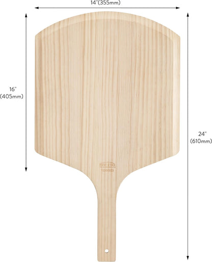 Wooden Pizza Peel, 16" X 14" Pizza Paddle with 8" Handle