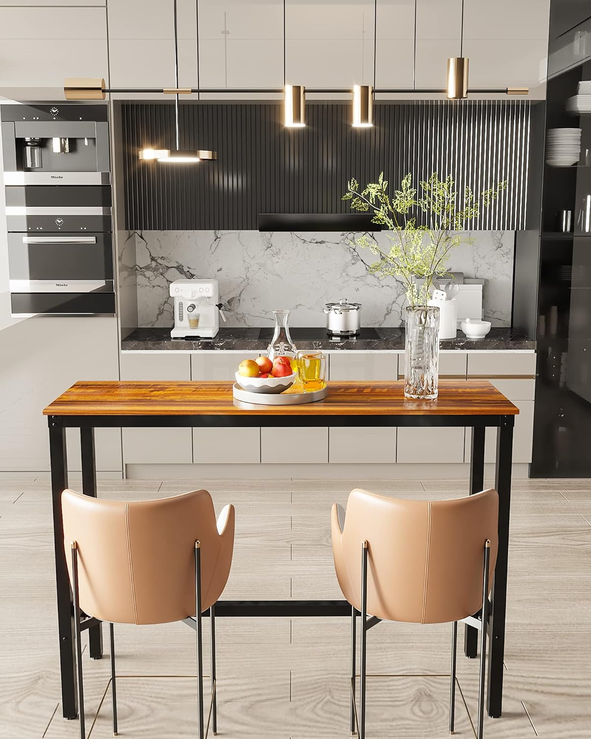 Bar Table, Bar Height Pub Table, High Top Cocktail Table for Kitchen Dining